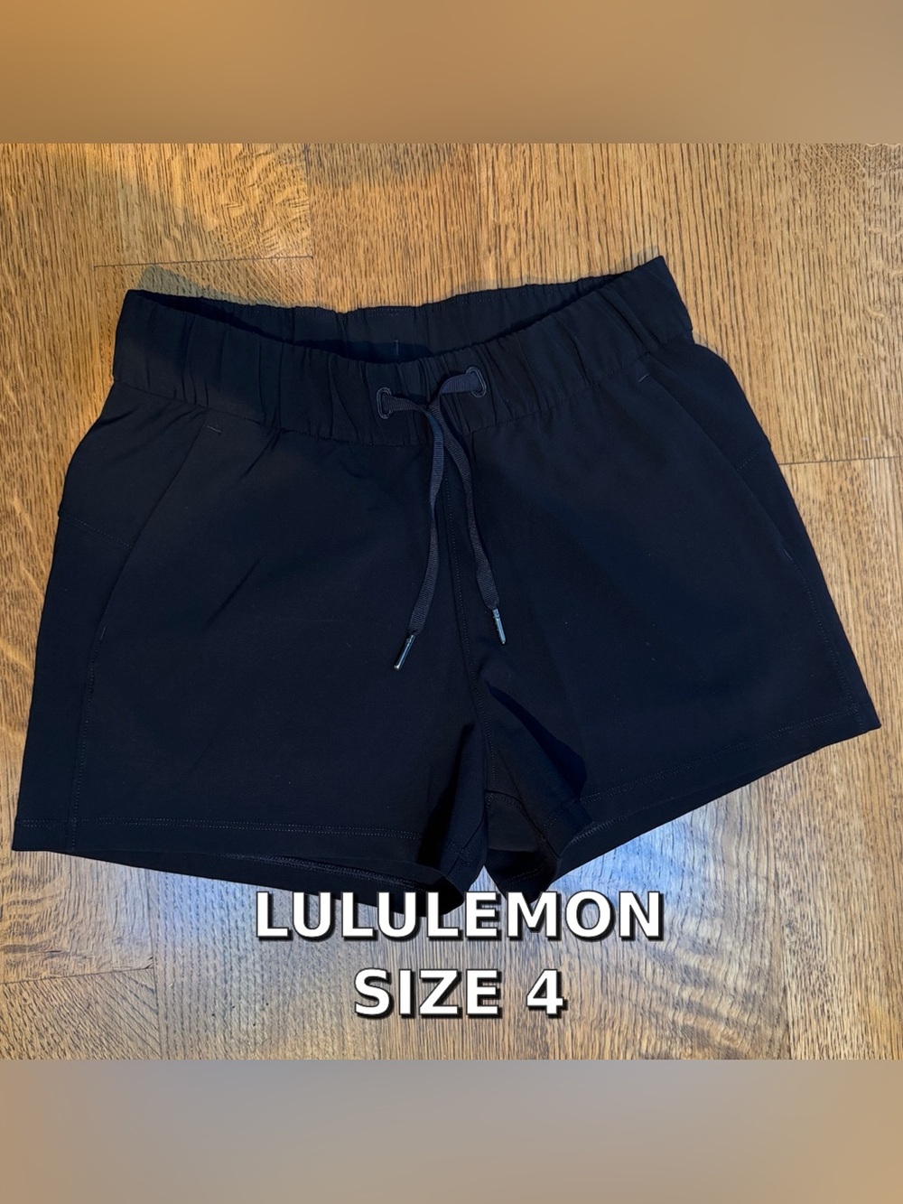 Lululemon Black Drawstring Stretch Woven Shorts Size 4